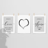 grey bedroom quotes print