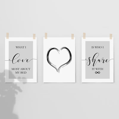 grey bedroom quotes print