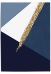 navy blue and gold abstract poster