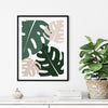 green wall art monsterra print