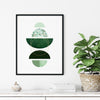 green semi circle wall art