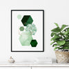 green hexagon geometric wall art