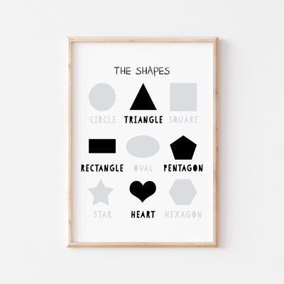 6pc Monochrome Educational Wall Art