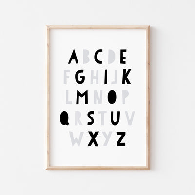 6pc Monochrome Educational Wall Art