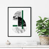 green and black wall poster