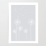 light grey dandelion print