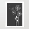 dark grey dandelion print