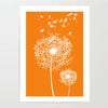 orange dandelion print