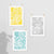 set of 3 teal and yellow art