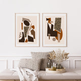 boho abstract prints set of 2