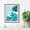 teal living room art