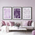 purple leaf prints for living room