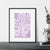 3pc Purple Lilac Leaf Prints