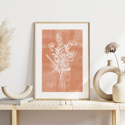 burn orange boho wild flower